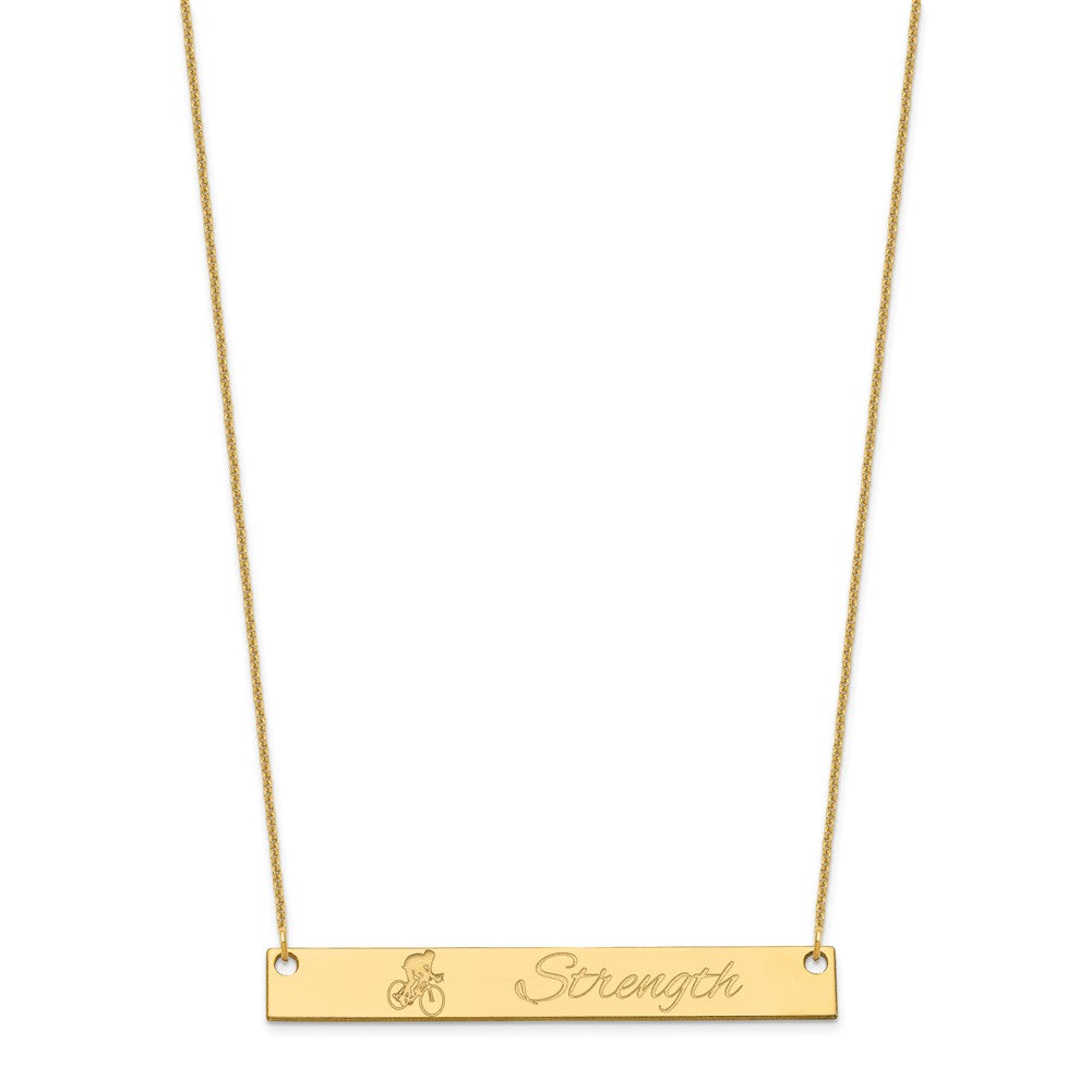 14K Yellow Gold Large Customized Bar Necklace