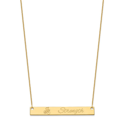 14K Yellow Gold Large Customized Bar Necklace