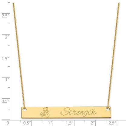 14K Yellow Gold Large Customized Bar Necklace