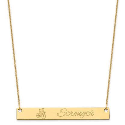 14K Yellow Gold Large Customized Bar Necklace