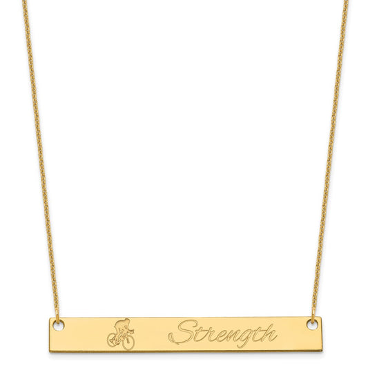 14K Yellow Gold Large Customized Bar Necklace