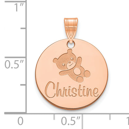 14K Rose Gold Small Customized Round Pendant