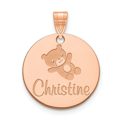 14K Rose Gold Small Customized Round Pendant