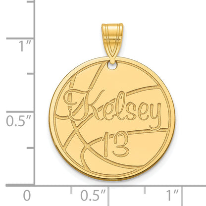 14K Yellow Gold Medium Customized Round Pendant