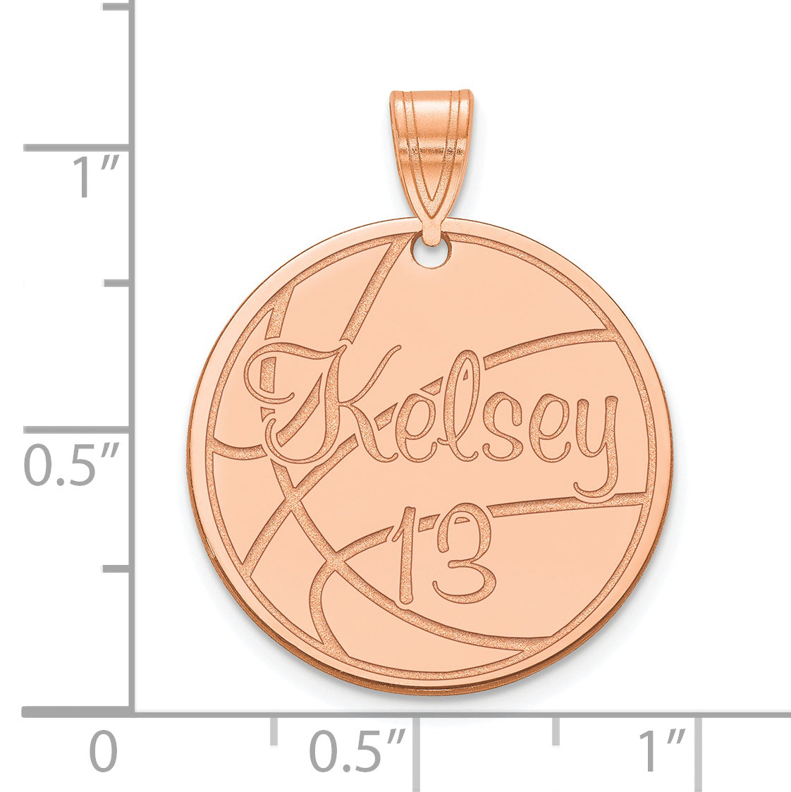 14K Rose Gold Medium Customized Round Pendant