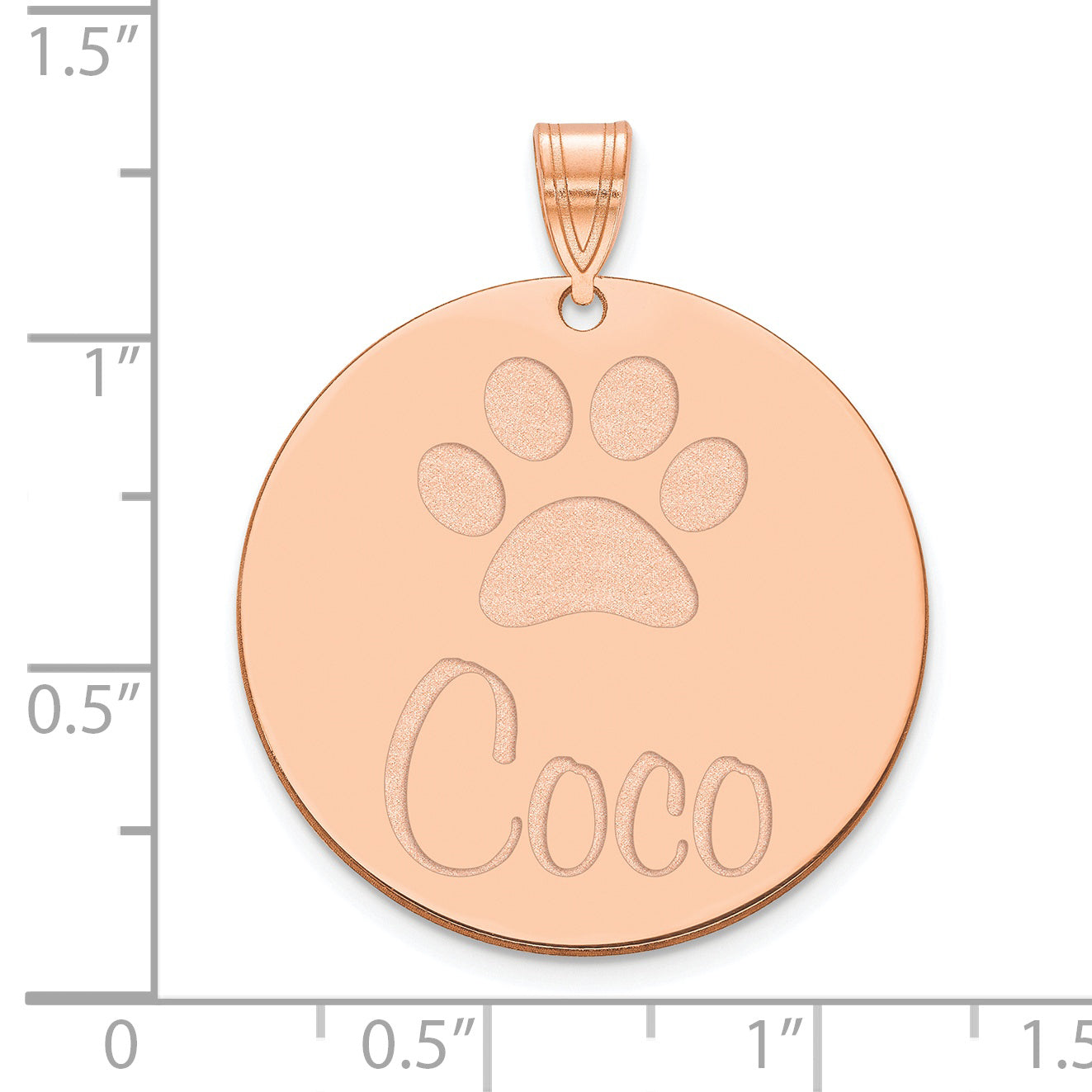 Rose Plated Sterling Silver/Rose Large Customized Circle Pendant