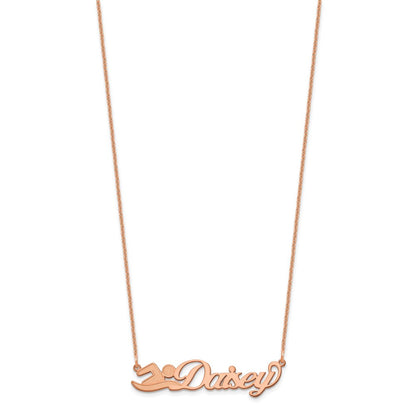 14K Rose Gold Small Customized Name Plate Necklace