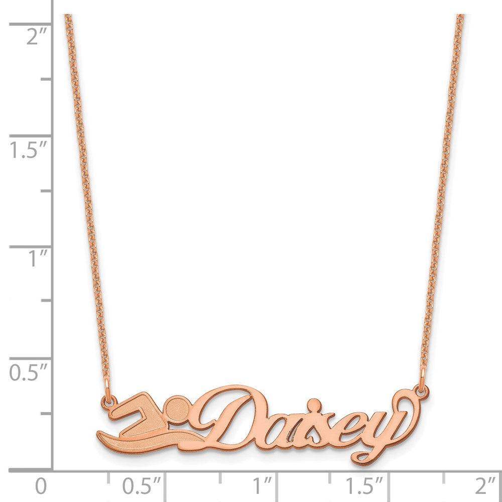 14K Rose Gold Small Customized Name Plate Necklace