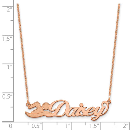 14K Rose Gold Small Customized Name Plate Necklace