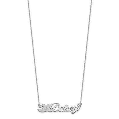 14K White Gold Small Customized Name Plate Necklace