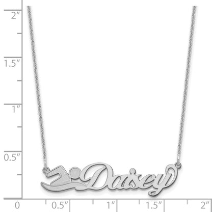 14K White Gold Small Customized Name Plate Necklace