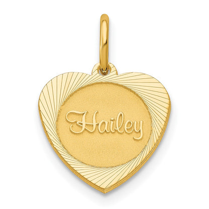 Gold Plated Sterling Silver/Gold Small Heart Disc Name Charm