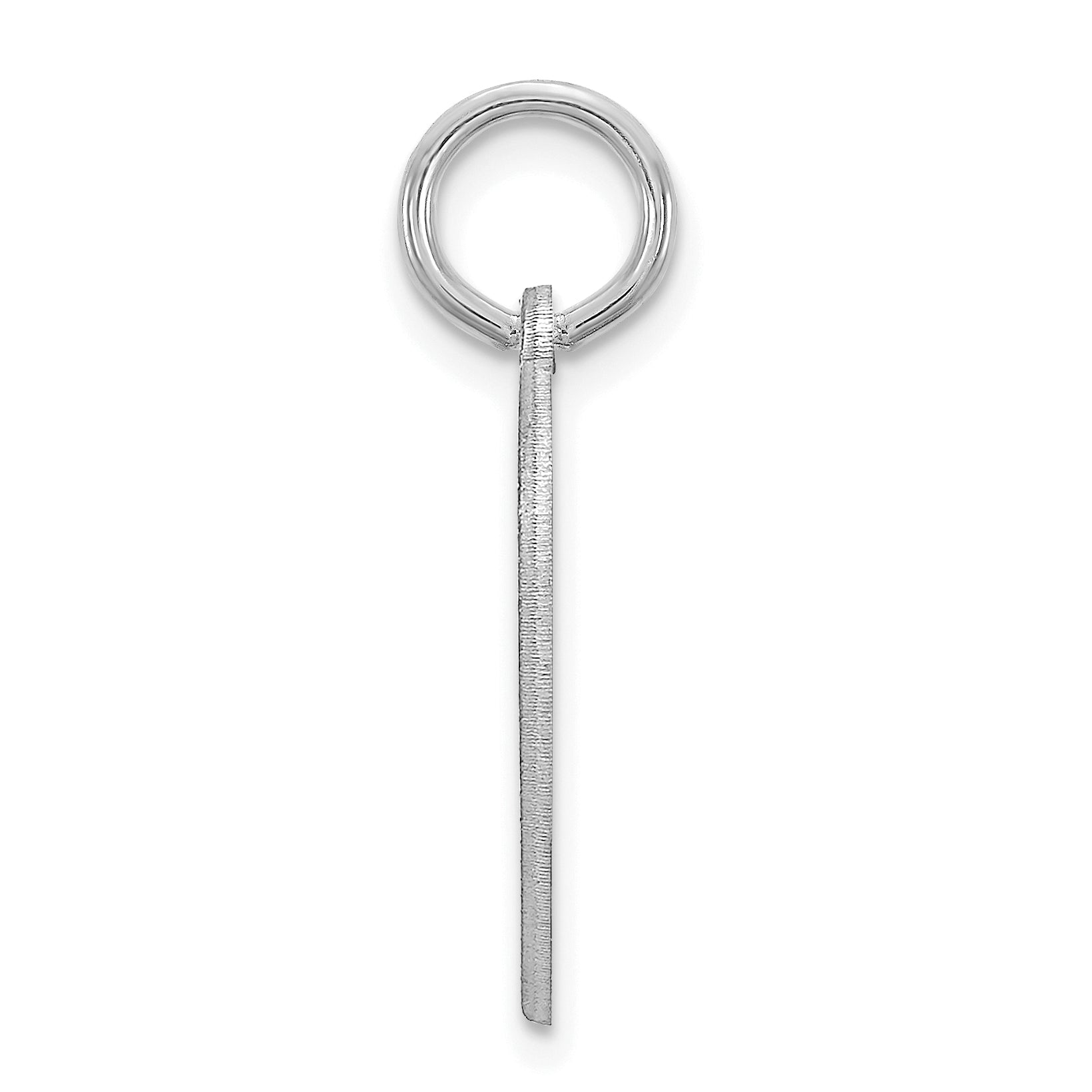 Sterling Silver Silver/Rhodium Plated Small Heart Disc Name Charm