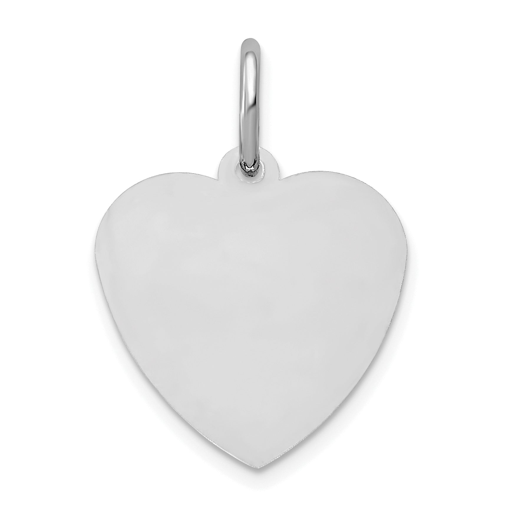 14K White Gold Small Heart Disc Name Charm