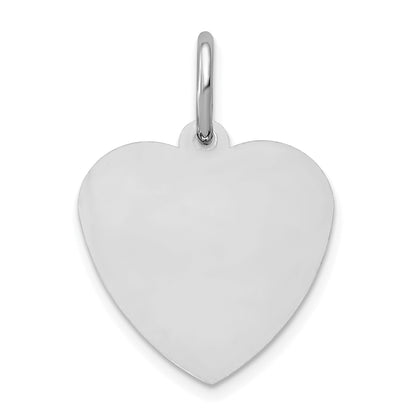 14K White Gold Small Heart Disc Name Charm