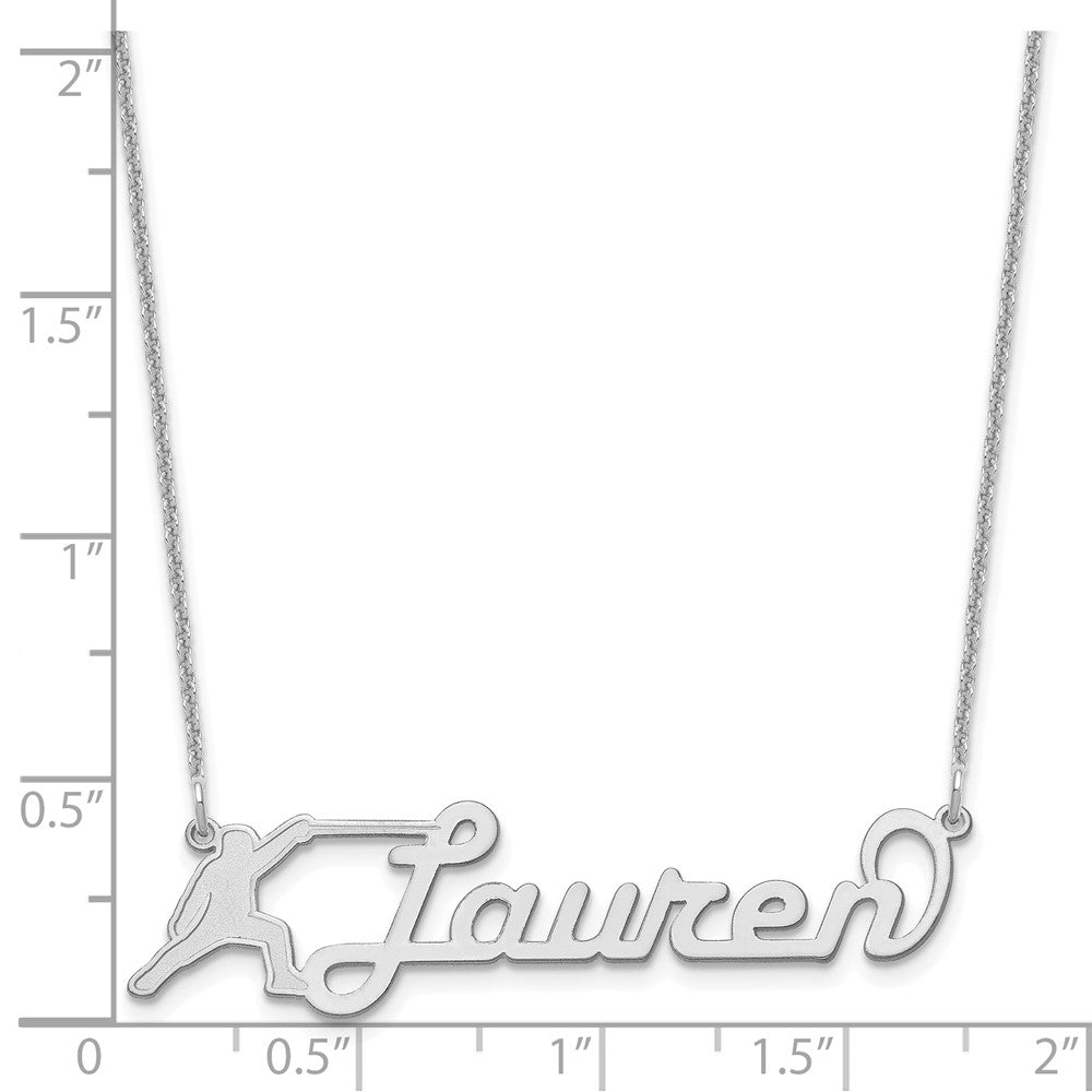 14K White Gold Medium Customized Name Plate Necklace