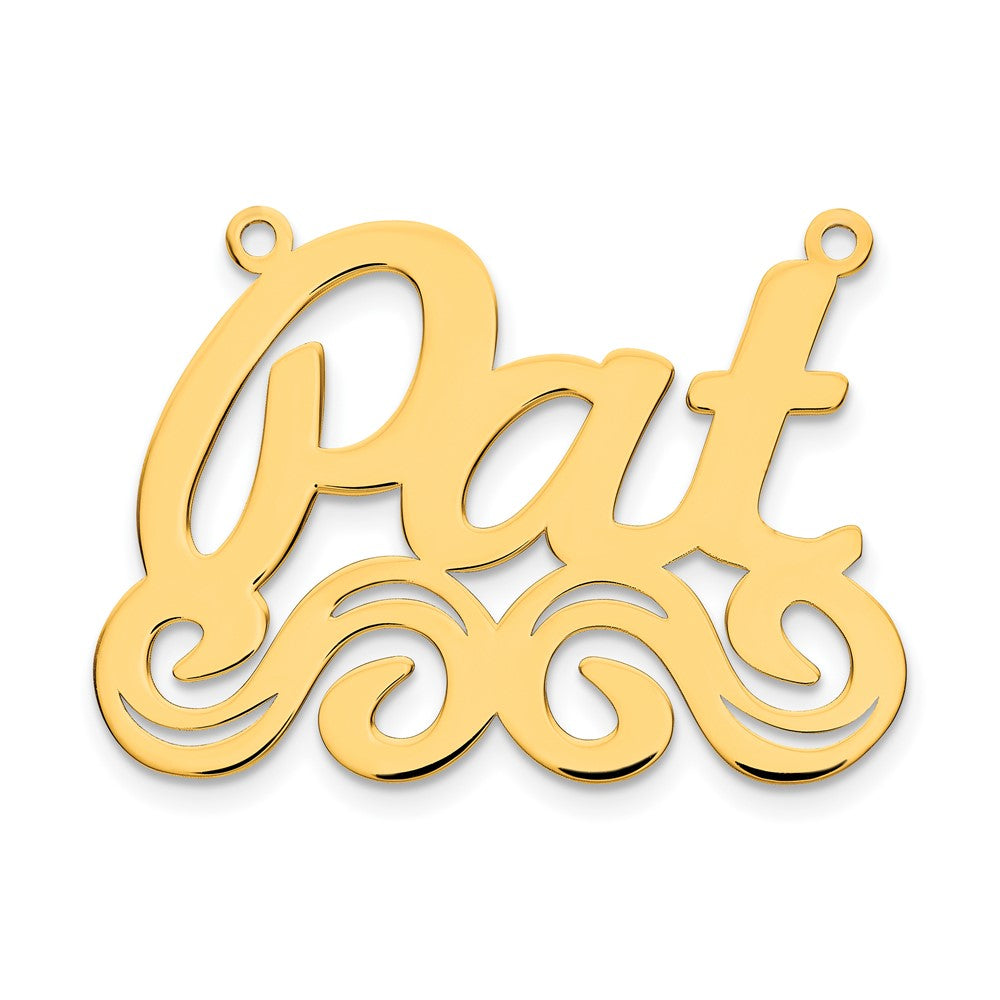 14K Yellow Gold Large Polished Name Plate
