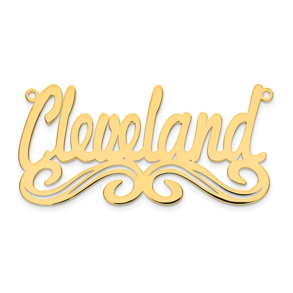 14K Yellow Gold Large Polished Name Plate