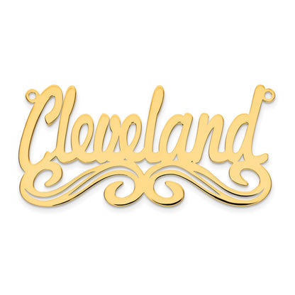14K Yellow Gold Large Polished Name Plate