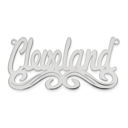 Sterling Silver Silver/Rhodium Plated Large Polished Name Plate