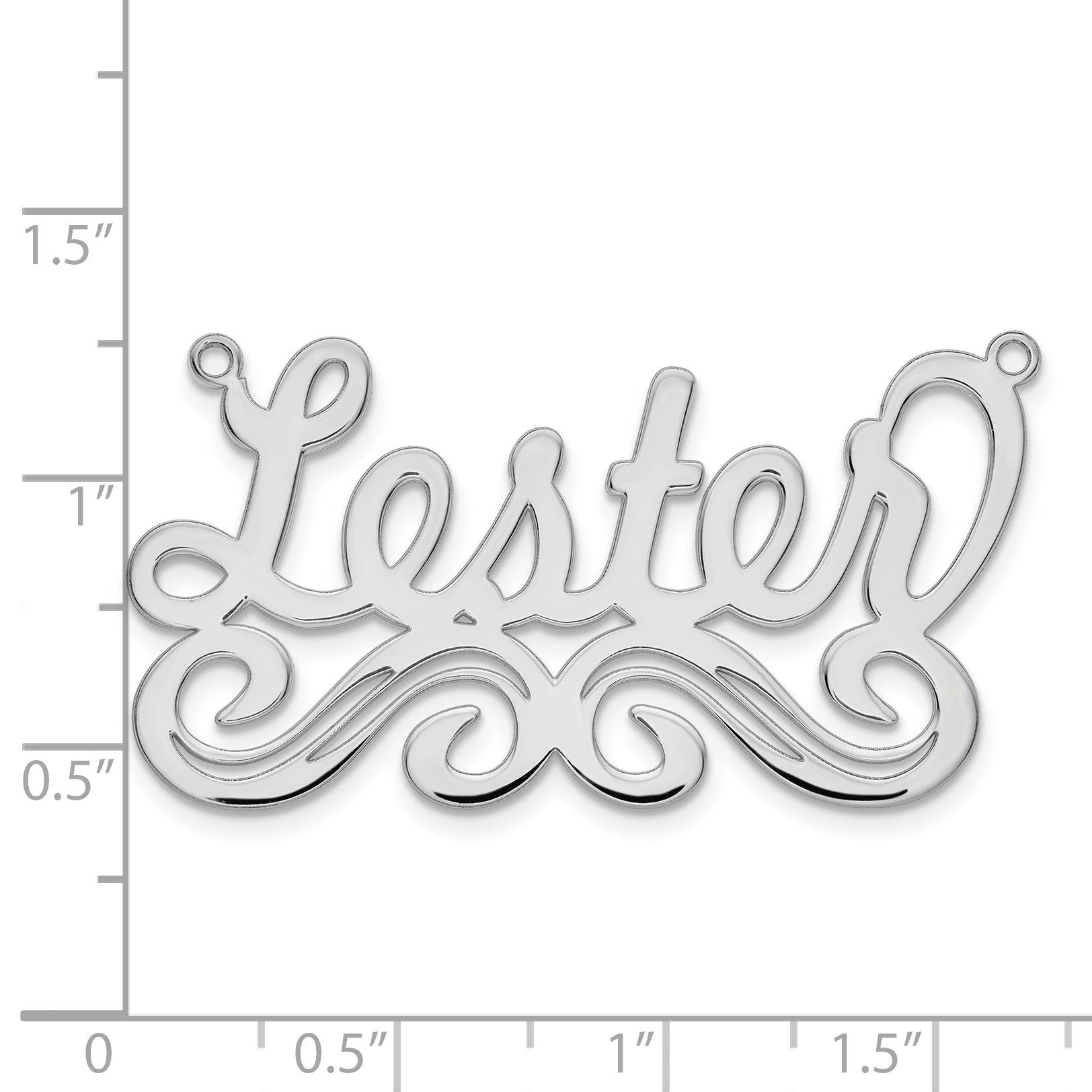 Sterling Silver Silver/Rhodium Plated Large Polished Name Plate