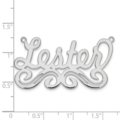 Sterling Silver Silver/Rhodium Plated Large Polished Name Plate