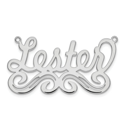 Sterling Silver Silver/Rhodium Plated Large Polished Name Plate