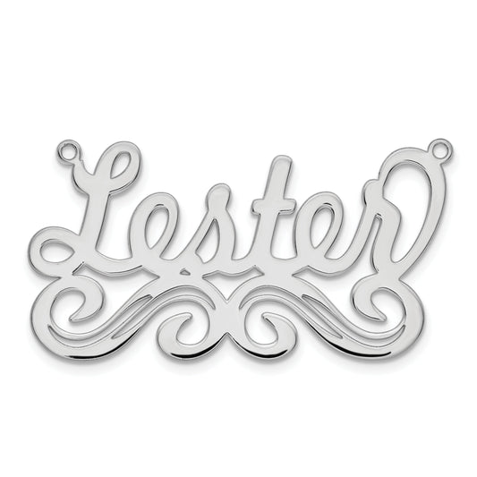 Sterling Silver Silver/Rhodium Plated Large Polished Name Plate