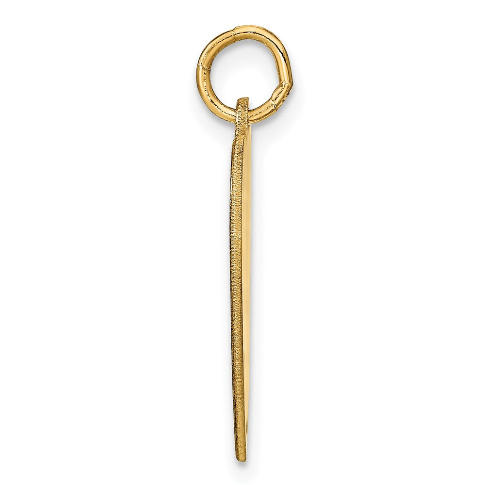 14K Yellow Gold Heart Disc Name Charm