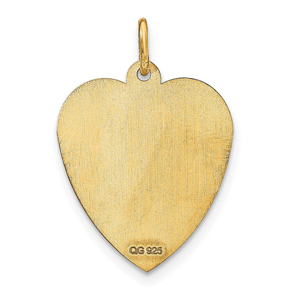 14K Yellow Gold Heart Disc Name Charm