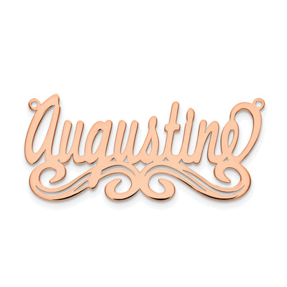14K Rose Gold Medium Polished Name Plate