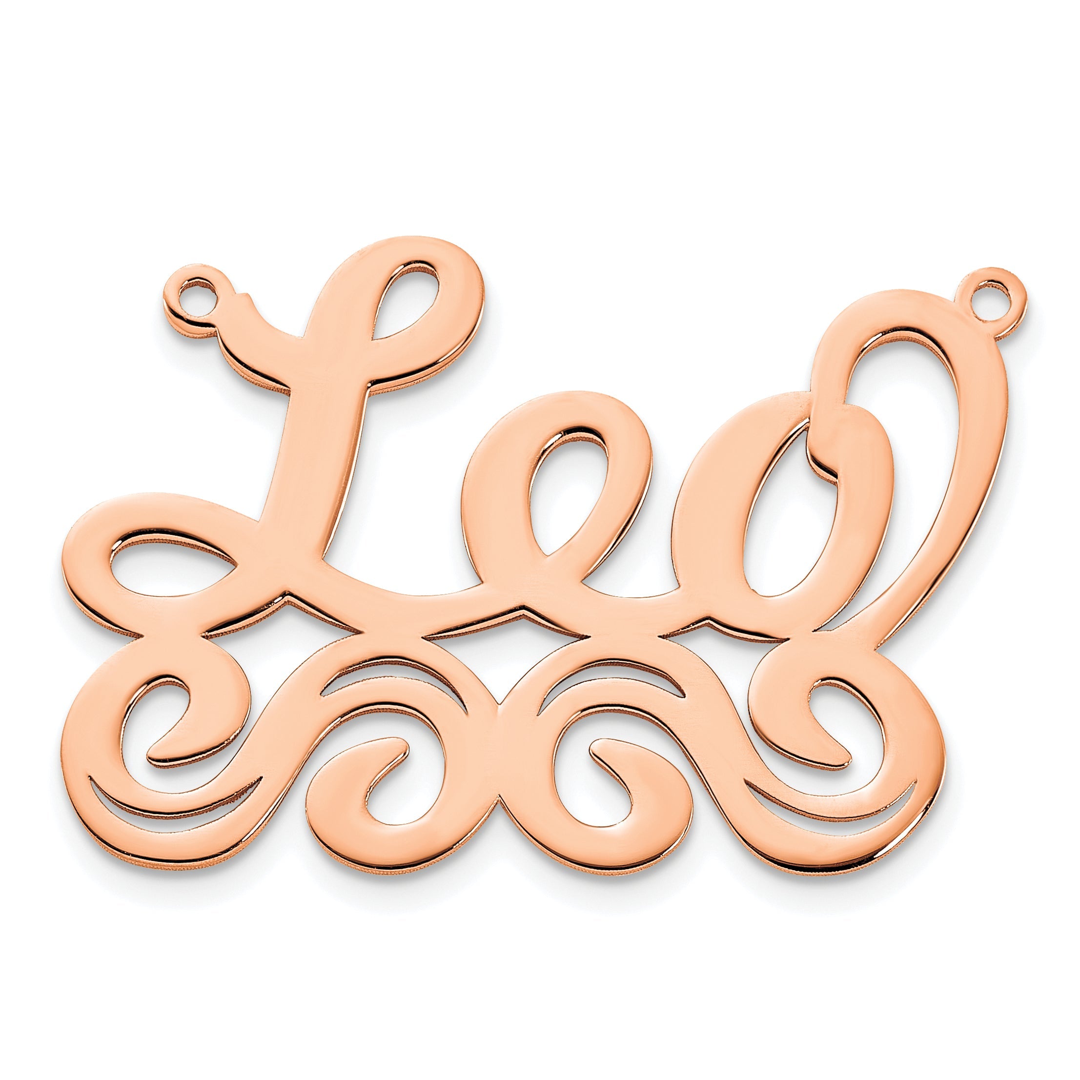 Rose Plated Sterling Silver/Rose Medium Polished Name Plate