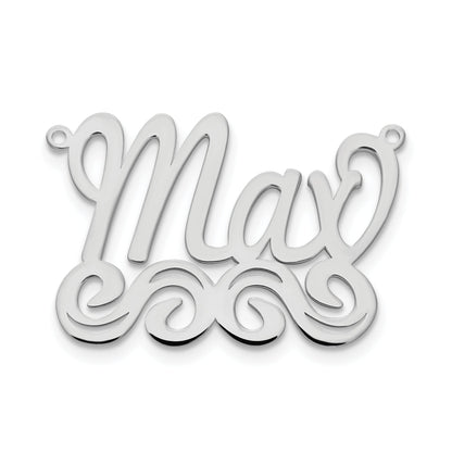 Sterling Silver Silver/Rhodium Plated Medium Polished Name Plate