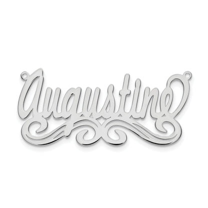 Sterling Silver Silver/Rhodium Plated Medium Polished Name Plate
