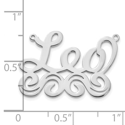 Sterling Silver Silver/Rhodium Plated Medium Polished Name Plate
