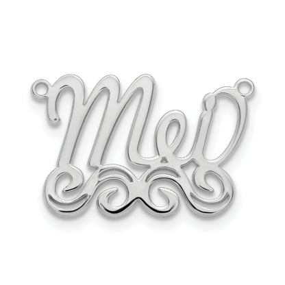 Sterling Silver Silver/Rhodium Plated Small Polished Name Plate