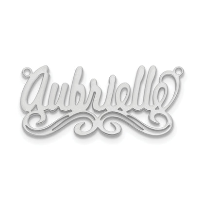 Sterling Silver Silver/Rhodium Plated Small Polished Name Plate