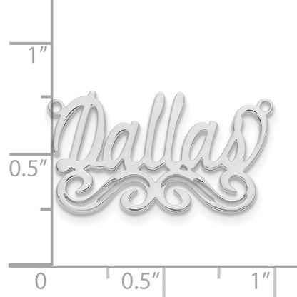 Sterling Silver Silver/Rhodium Plated Small Polished Name Plate