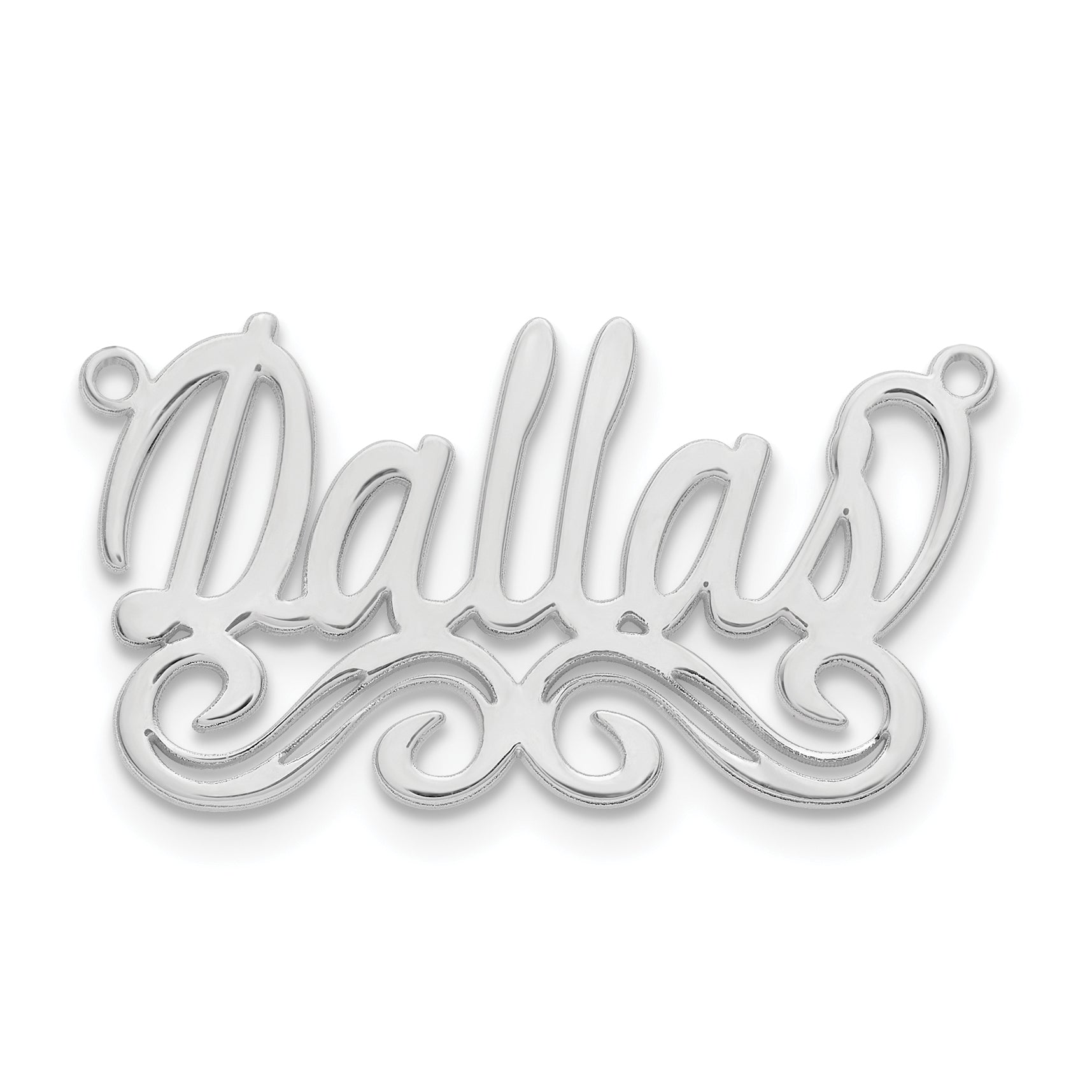 Sterling Silver Silver/Rhodium Plated Small Polished Name Plate