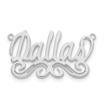 Sterling Silver Silver/Rhodium Plated Small Polished Name Plate
