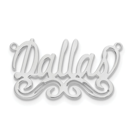 Sterling Silver Silver/Rhodium Plated Small Polished Name Plate