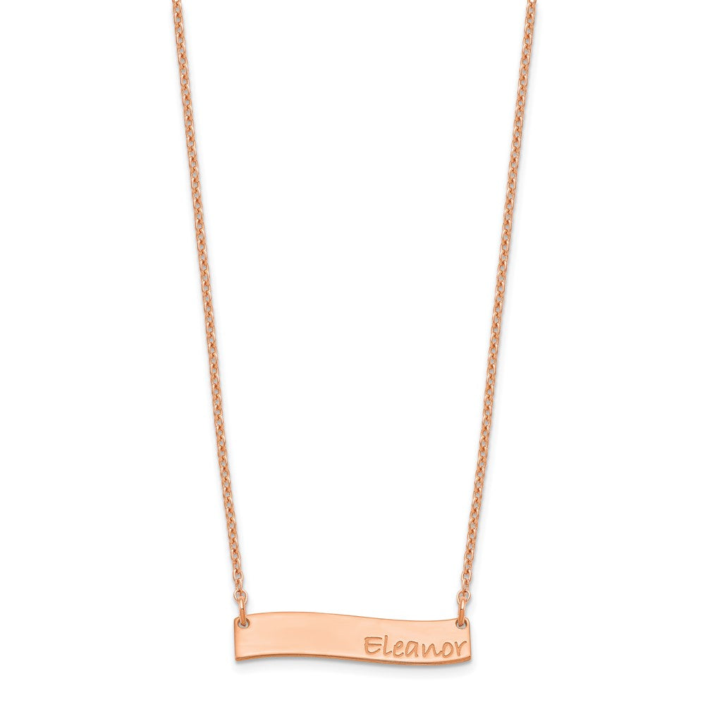 Rose Plated Small Bradley Hand Curved Bar Necklace