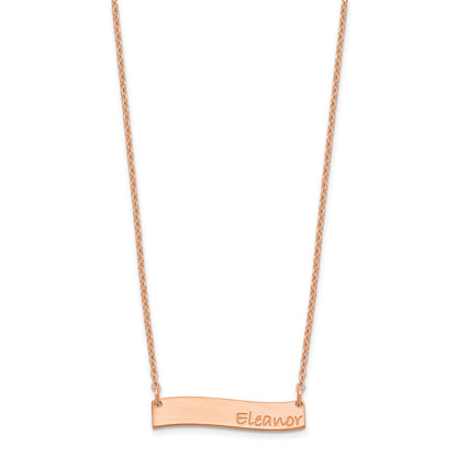 Rose Plated Small Bradley Hand Curved Bar Necklace