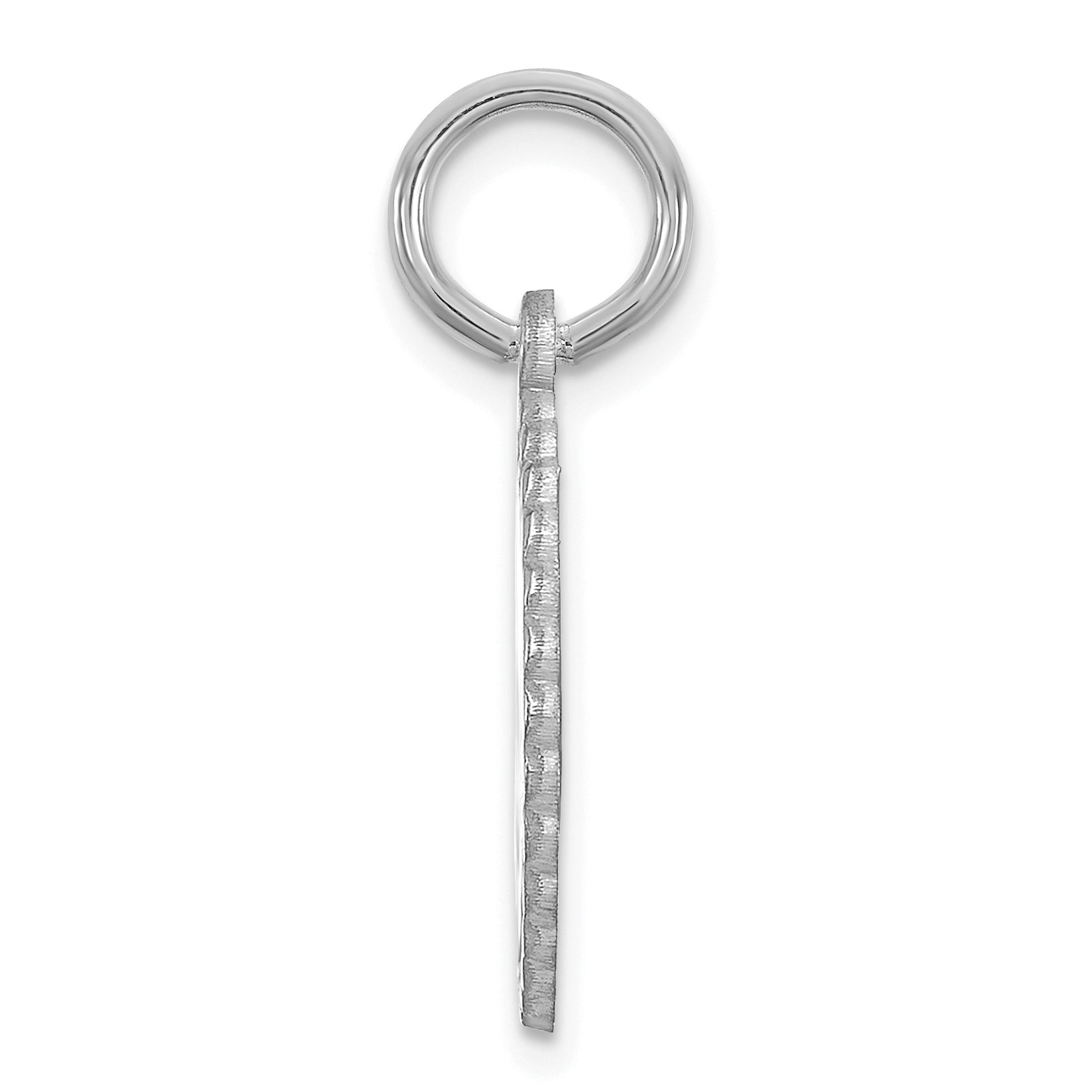 14K White Gold Scalloped Disc With Name Charm