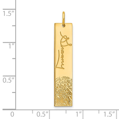 14K Yellow Gold Signature And Fingerprint Charm