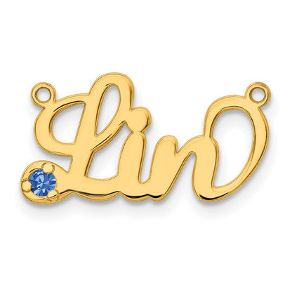 Gold Plated Sterling Silver/Gold Birthstone Name Plate