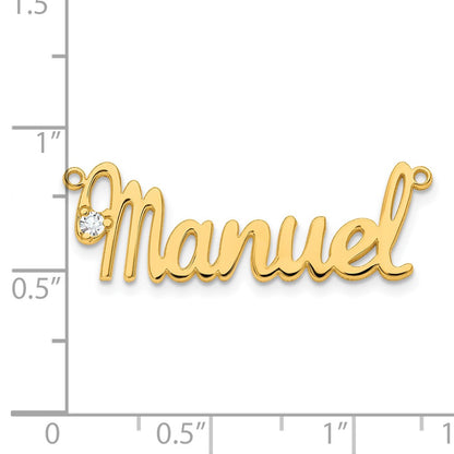 Gold Plated Sterling Silver/Gold Birthstone Name Plate