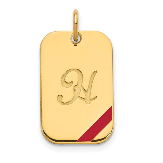 Gold Plated Sterling Silver/Gold Dog Tag Enameled Charm