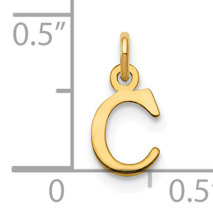 14k Yellow Gold 14ky Cutout Letter C Initial Pendant