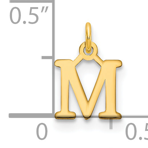 14k Yellow Gold 14ky Cutout Letter M Initial Pendant